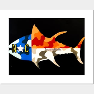 Camo NC Flag Tuna Posters and Art